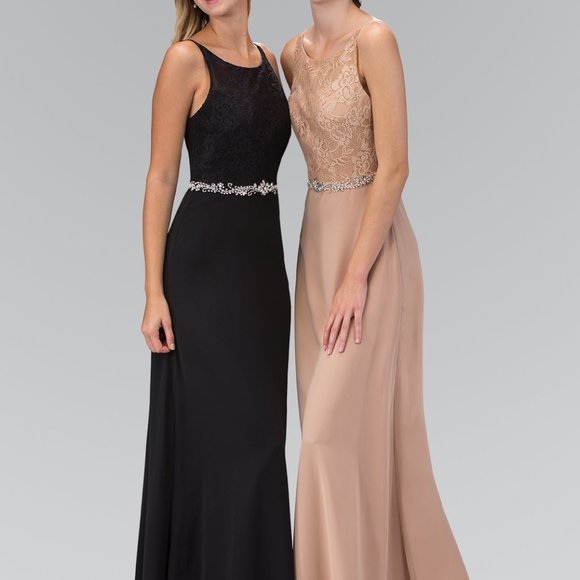 Scoop Neck A-Line Shape Lace Prom Dress GSGL2163 - Picture 5 of 8